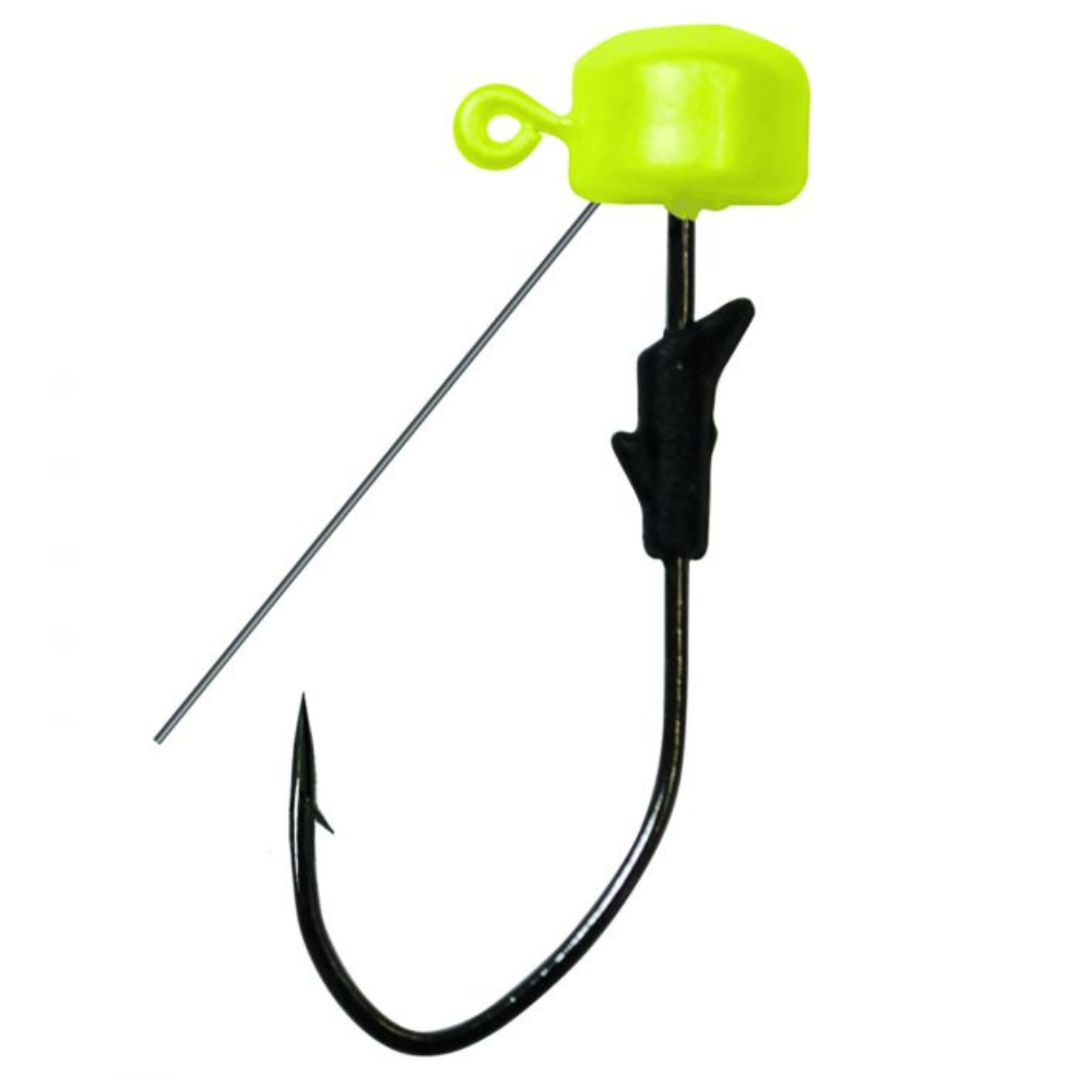 EAGLE CLAW PRO-V WEEDLESS FINESSE JIG HEAD CHARTREUSE