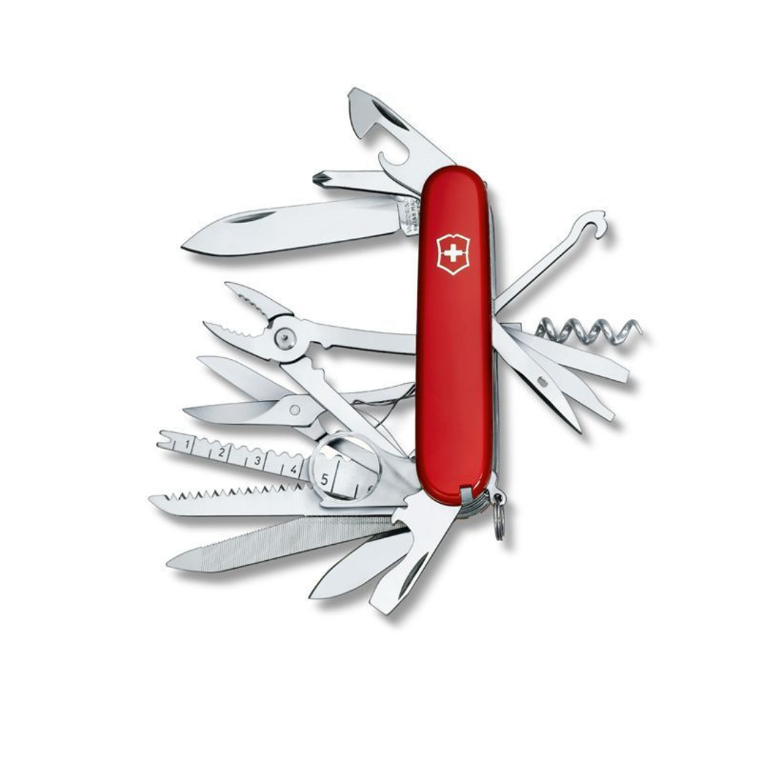 VICTORINOX SWISS CHAMP RED 91MM WITH LEATHER POUCH