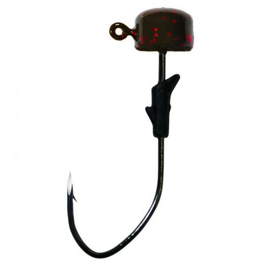 EAGLE CLAW PRO-V FINESSE JIG HEAD GREEN PUMPKIN RED FLAKE