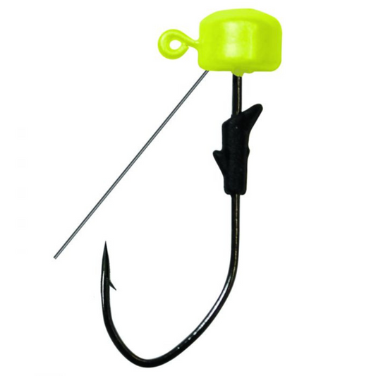 EAGLE CLAW PRO-V WEEDLESS FINESSE JIG HEAD CHARTREUSE