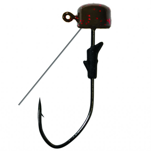 EAGLE CLAW PRO-V WEEDLESS FINESSE JIG HEAD GREEN PUMPKIN RED FLAKE